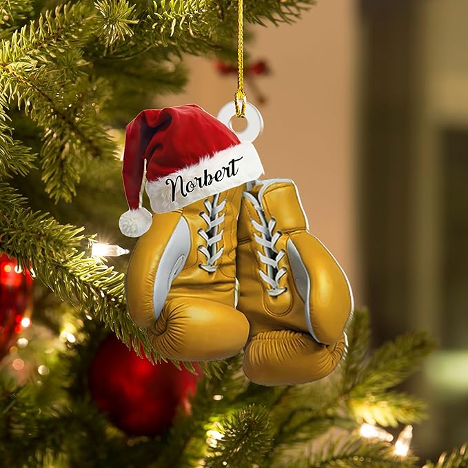 Personalized Boxing Gloves Christmas Ornament - Custom Name Boxing Ornament Gift LL24