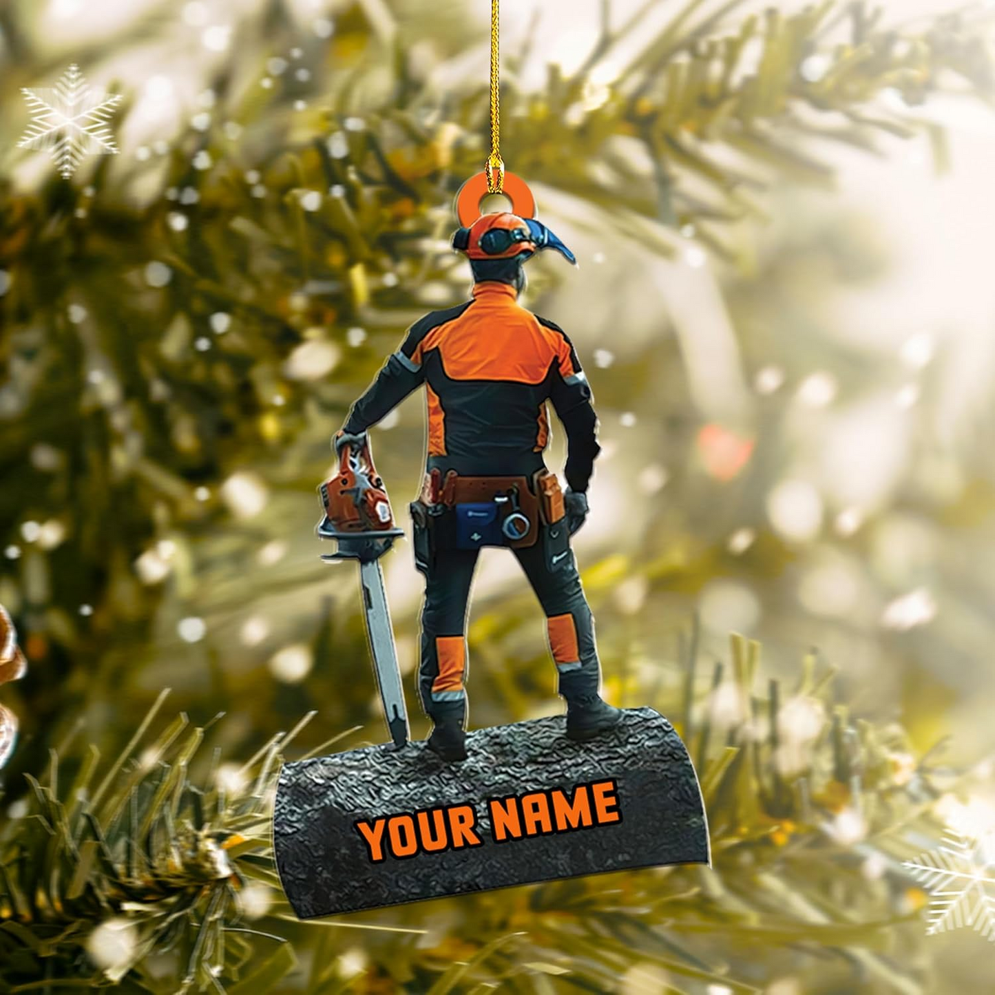 Personalized Arborist Ornament – Lumberjack Carpenter Christmas Ornament H14