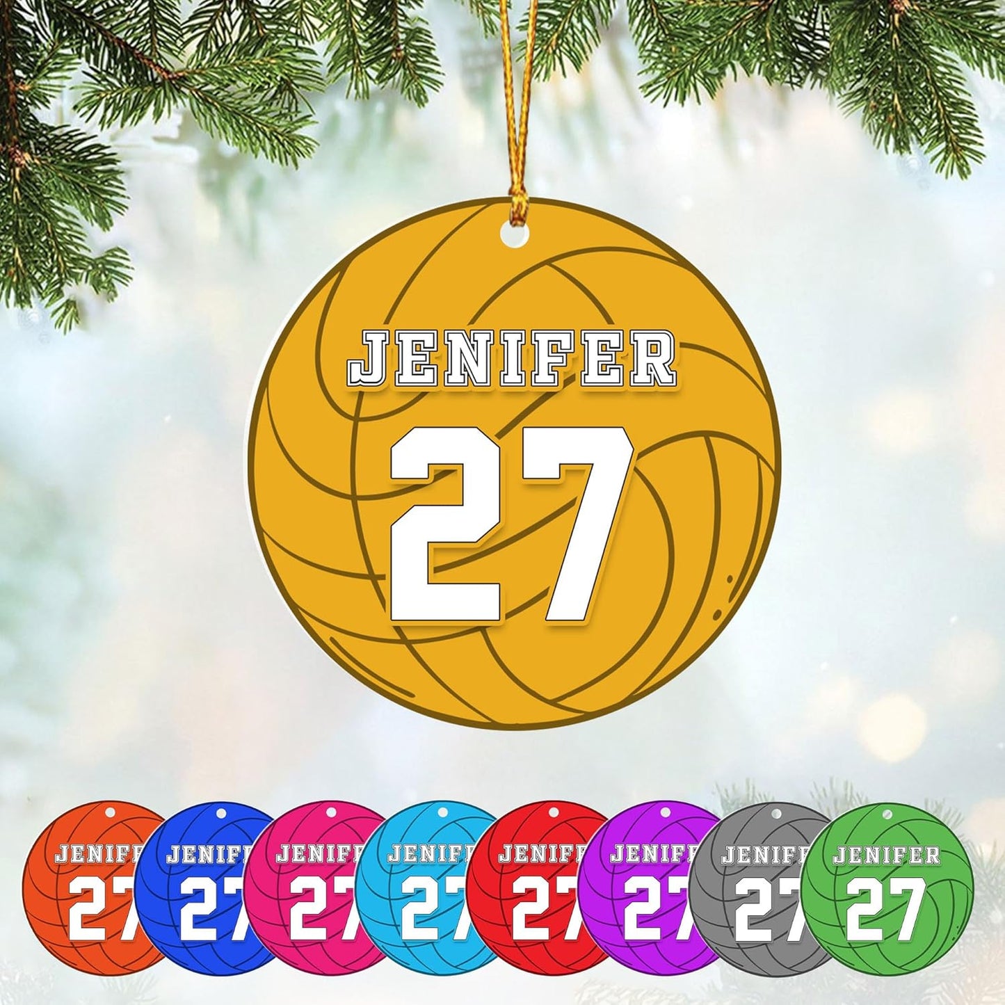 Custom Name Water Polo Christmas Ornament – Personalized Name And Number Water Polo Ornament, Sport Holiday Tree Decoration TW10