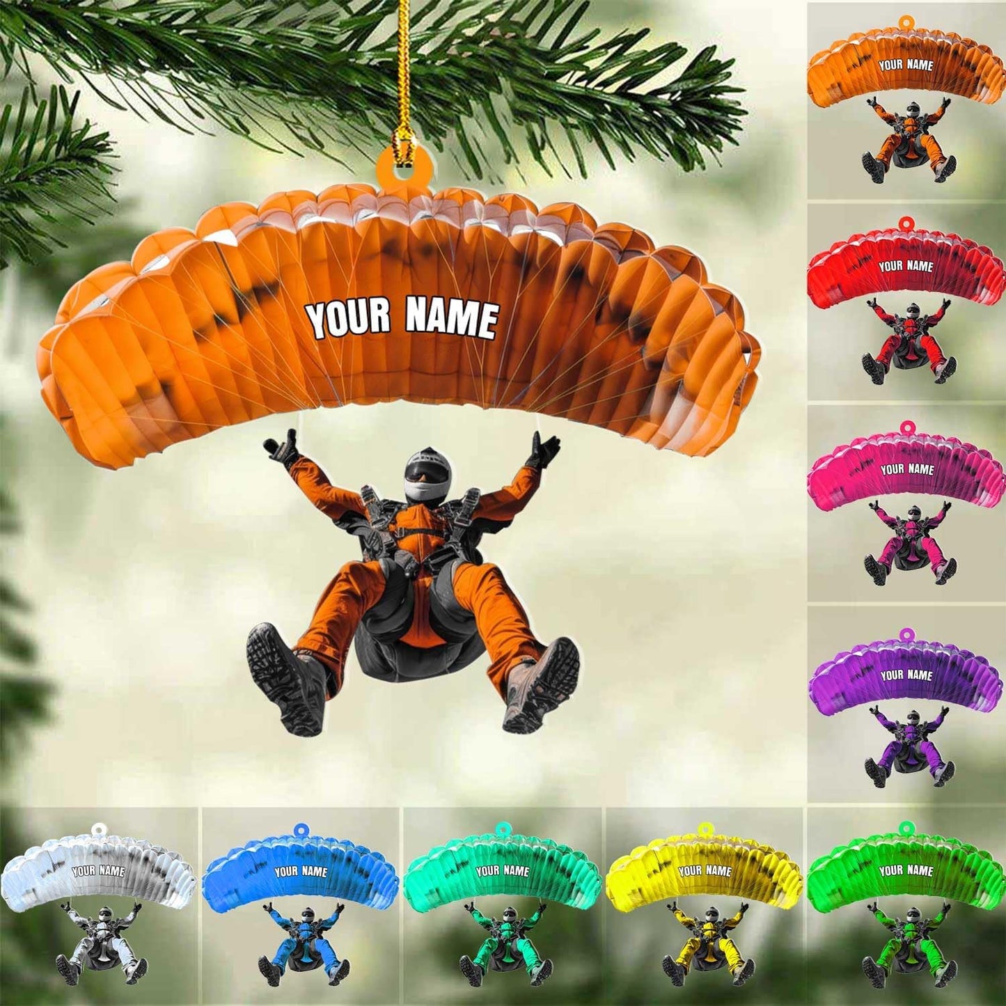 Custom Skydiving Christmas Ornament – Skydiver Xmas Decor O25