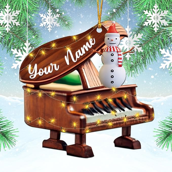 Customized Piano Ornament - Music Instrument Christmas Gift for Piano Lovers LL49