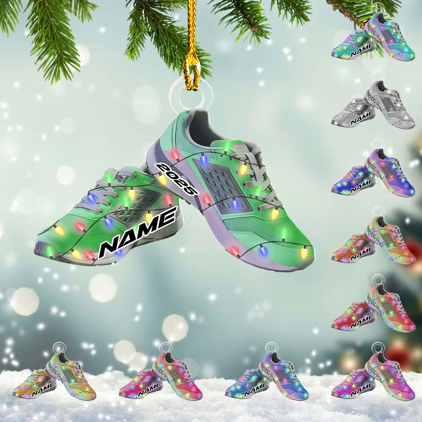 Custom Marathon Runner Ornament – Personalized Acrylic Race Ornament, Sport Holiday Tree Decoration, Running Gift TM12