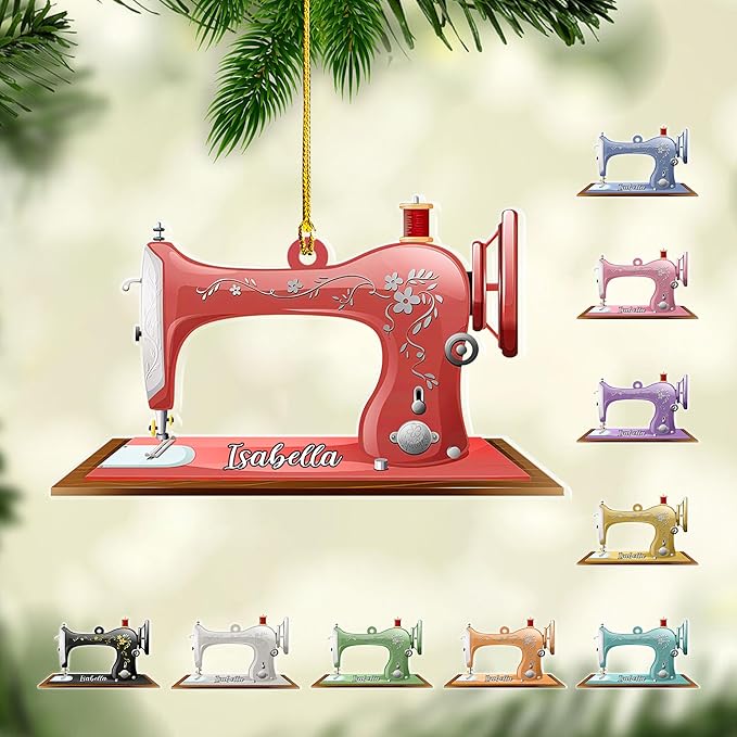 Custom Sewing Machine Ornament - Christmas Ornament Gift for Sewing Lovers LL31