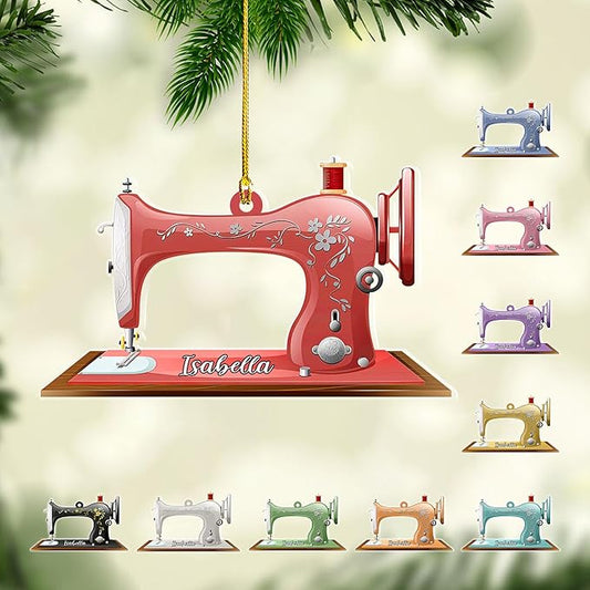 Custom Sewing Machine Ornament - Christmas Ornament Gift for Sewing Lovers LL31
