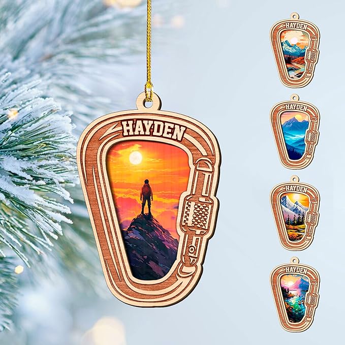 Personalized Rock Climber Christmas Gift for Mountaineers - Climbing Ornament LL17