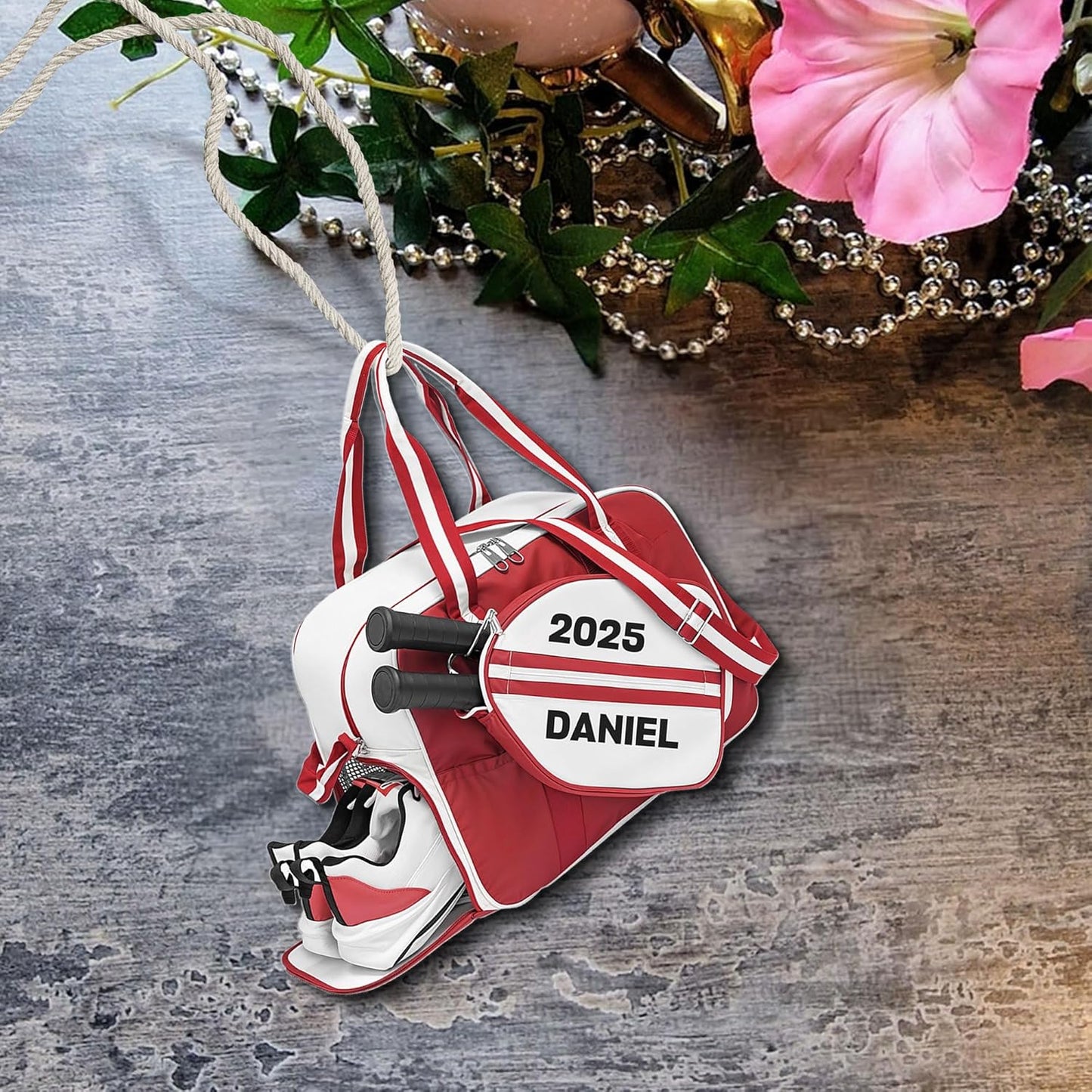 Custom Name Pickleball Bag Ornament – Pickleball Christmas Ornament 2