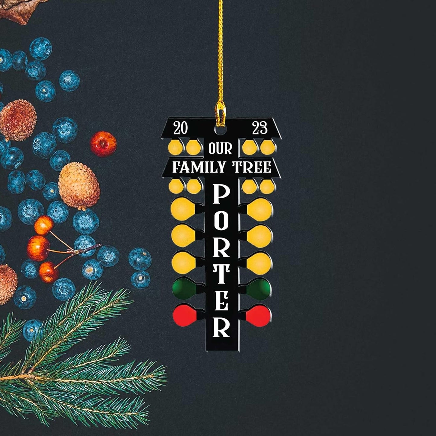 Personalized Racing Car Ornament – Custom Acrylic Drag Racing Christmas Decoration, Gift for Car Lovers and Drivers TR30