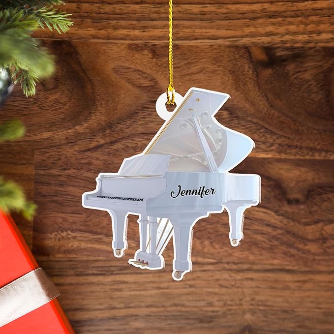 Customized Piano Ornament - Music Instrument Christmas Gift for Piano Lovers LL35