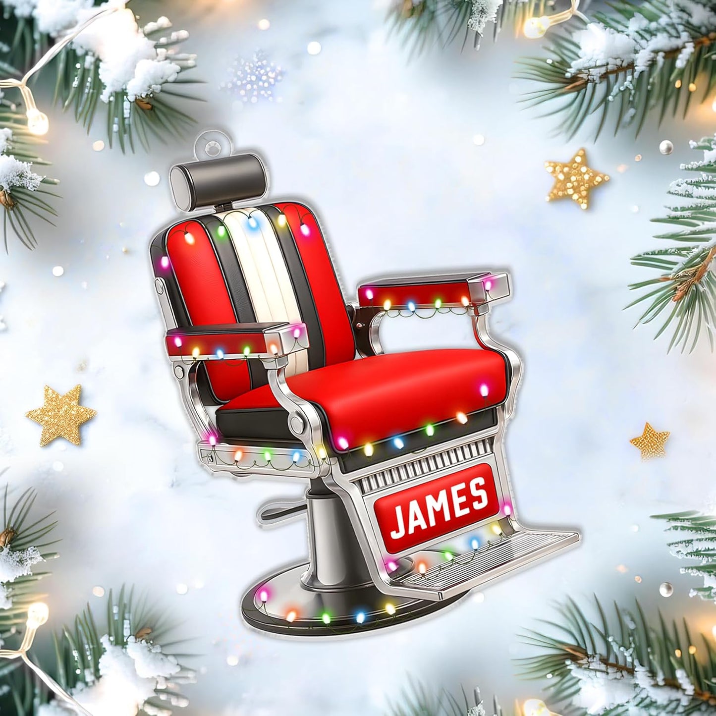 Personalized Hair Stylist Ornament – Christmas Barber Chair Ornament