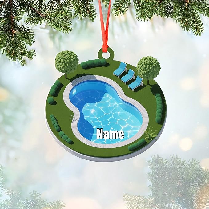 Custom Swimming Ornament - Swimmer Christmas Gift for Boys, Girls & Pool Lovers LL19