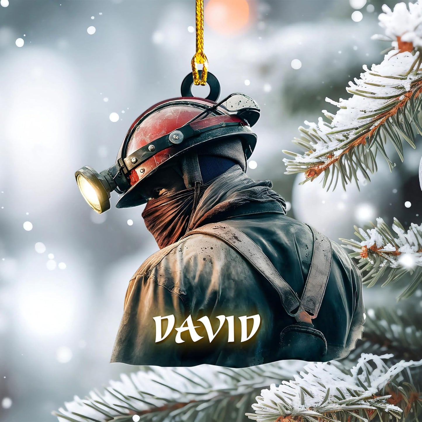 Custom Coal Miner Christmas Ornament – Personalized Name Decor Cmn8
