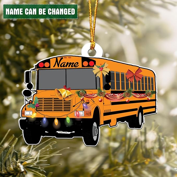 Customized School Bus Ornament - Bus Driver Christmas Gift L11