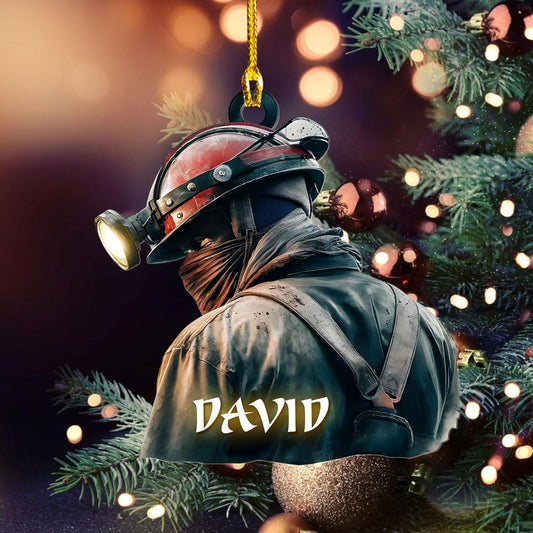 Custom Coal Miner Christmas Ornament – Personalized Name Decor Cmn8