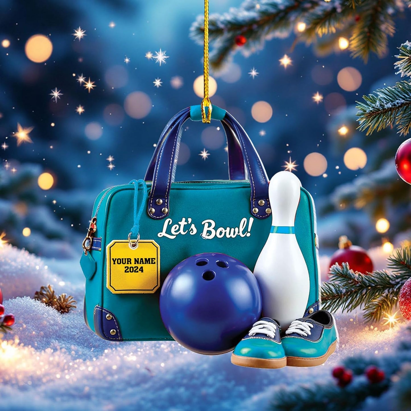 Custom Bowling Tools Ornament - Bowling Ornament Bowl 1