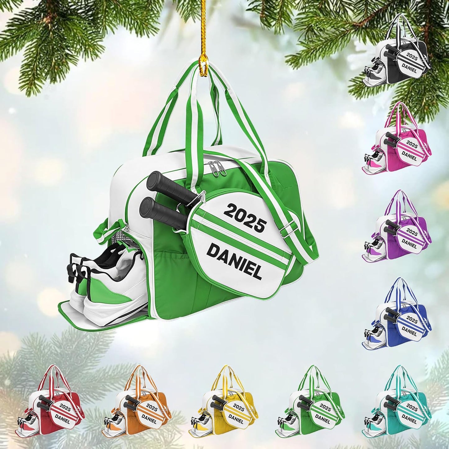 Custom Name Pickleball Bag Ornament – Pickleball Christmas Ornament 2