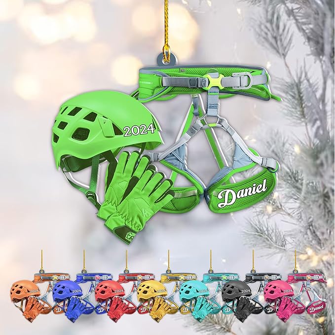 Custom Climbing Ornament - Custom Rock Climber Christmas Gift for Mountaineers LL10