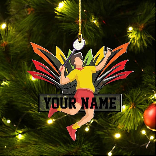 Personalized Badminton Ornament, Custom Christmas Gift for Players, Sports Lovers LL9