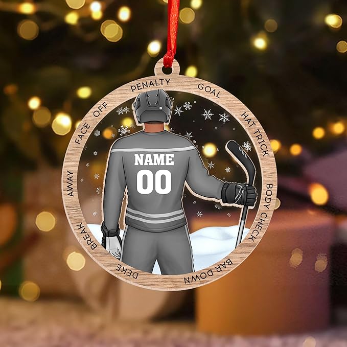 Custom ice Hockey Ornament N42
