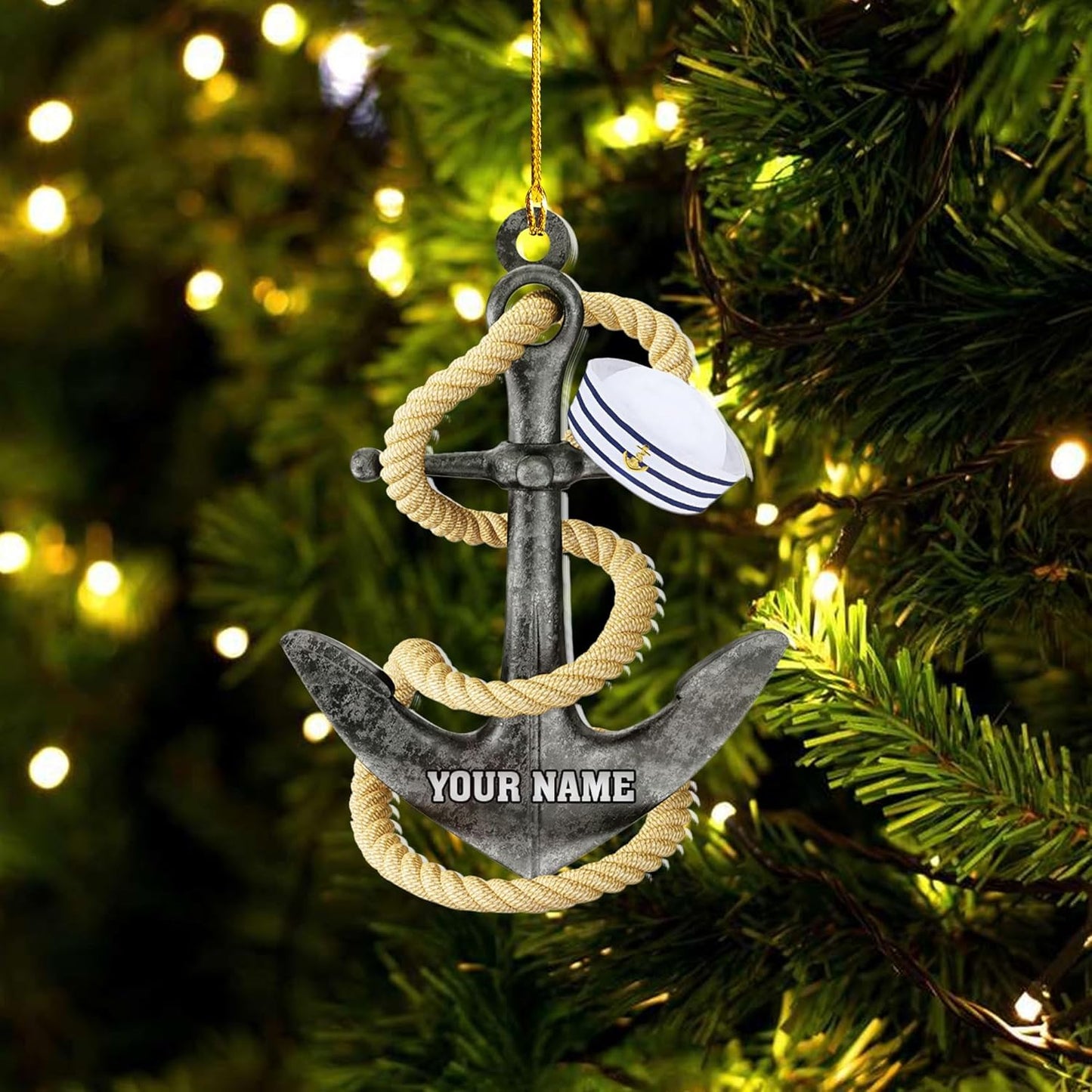Custom Name Sailor Ornament – Personalized Captain Acrylic Sailing Ornament, Nautical Christmas Tree Decoration for Navy Lovers TS35