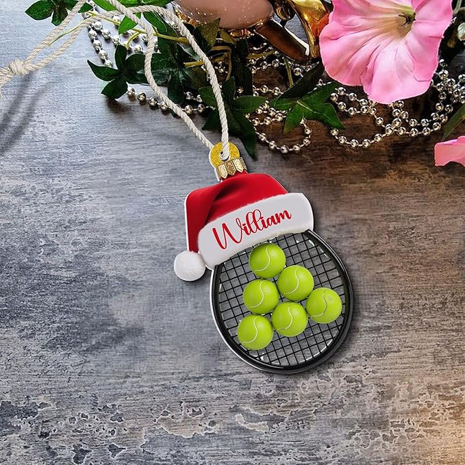 Personalized Tennis Christmas Ornament N02