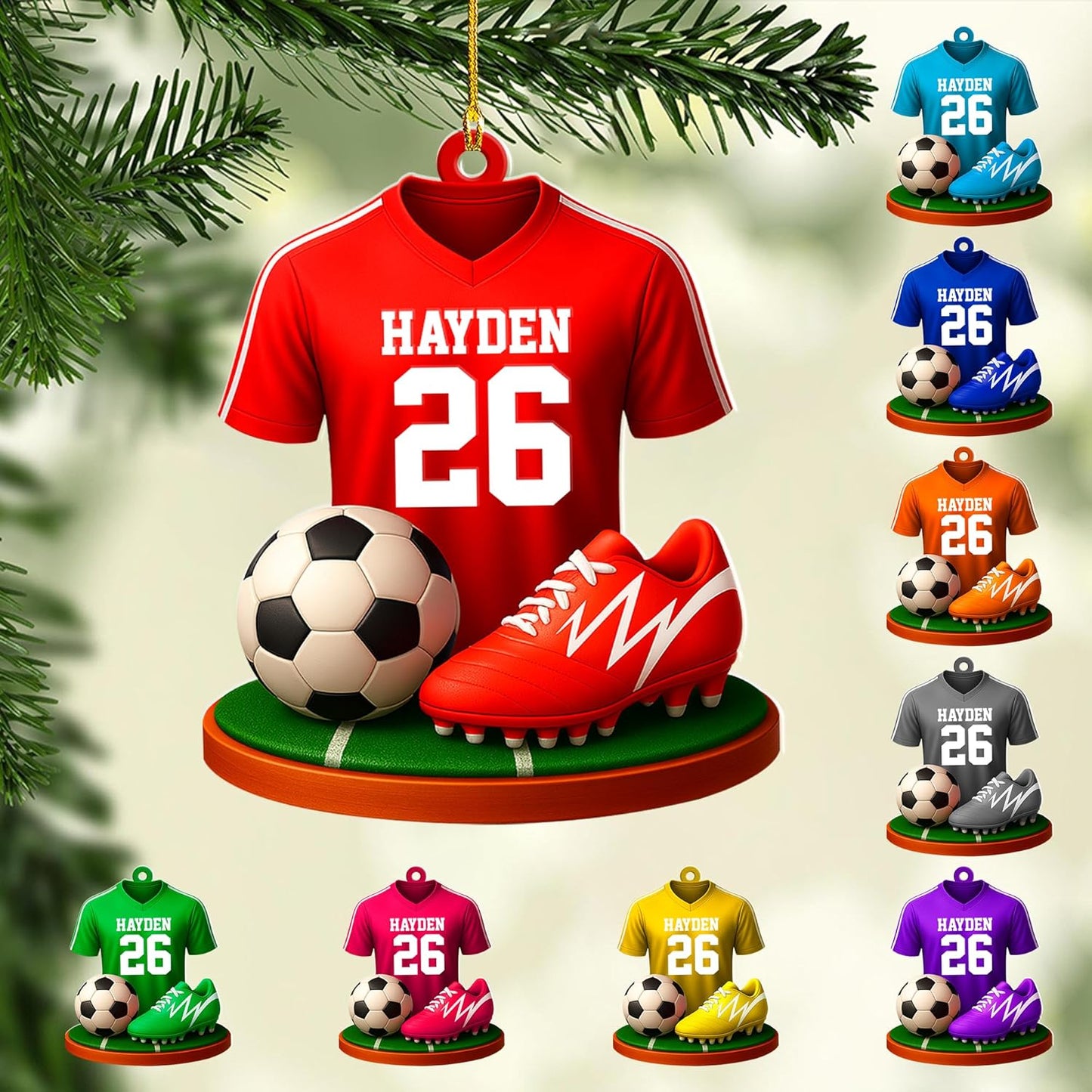 Personalized Soccer Player Christmas Ornament - Xmas Gift for Soccer Lovers C26
