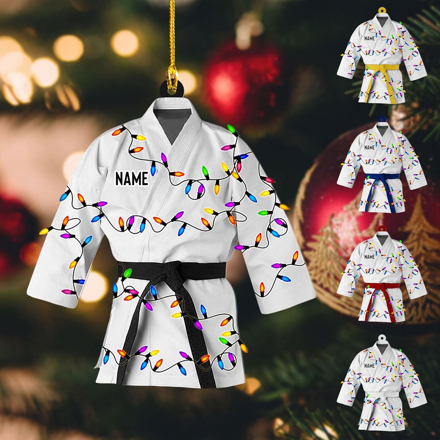 Custom Karate Christmas Ornament – Taekwondo & Jiu Jitsu Gift Krt4