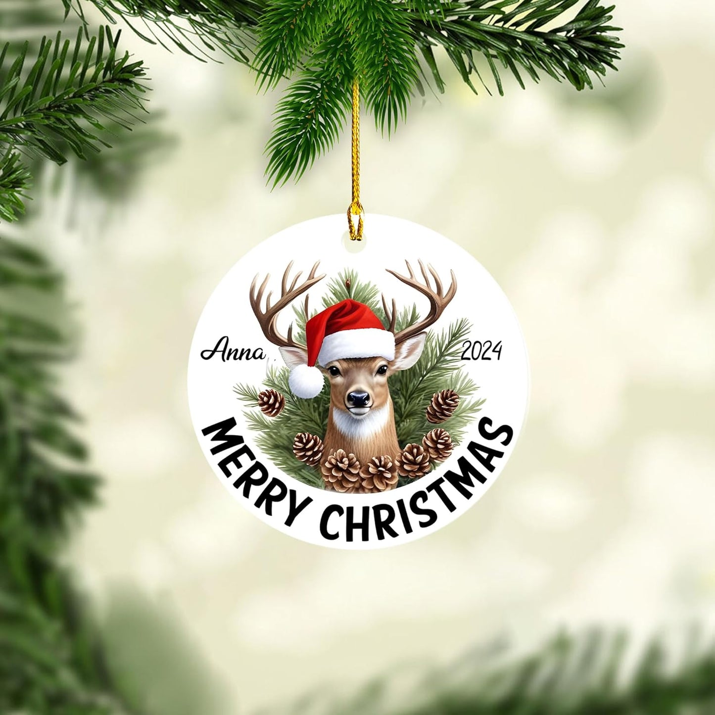 Personalized Hunting Ornament, Hunter Christmas Acrylic Ornament 2025 T12