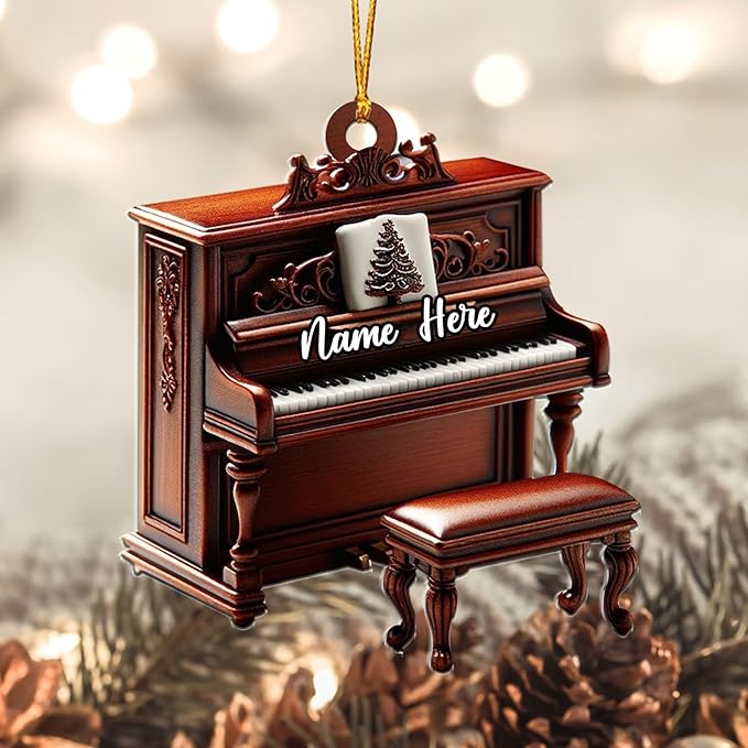 Customized Piano Ornament - Music Instrument Christmas Gift for Piano Lovers LL54