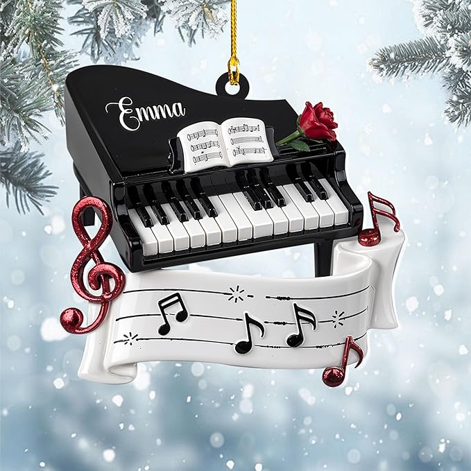 Custom Music Instrument Christmas Gift - Piano Ornament for Piano Lovers LL12