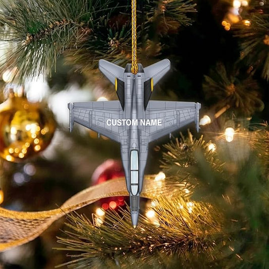Custom Name Pilot Jet Christmas Ornament