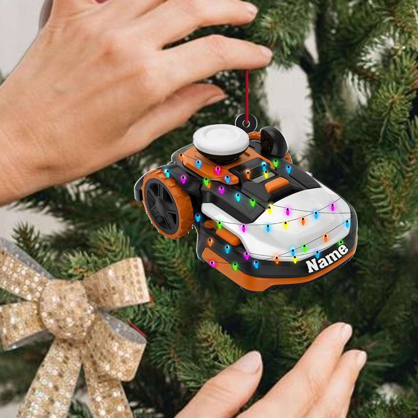Personalized Lawn Mower Christmas Ornament | Custom Lawn Care Holiday Tree Decoration for Gardeners & Landscapers TG94