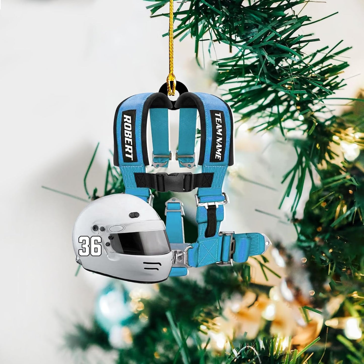 Personalized Race Car Christmas Ornament – Custom Acrylic Car Lover Gift, Racing Tree Decoration TR35