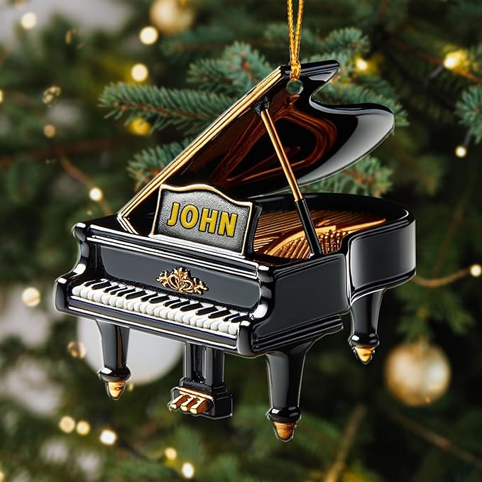 Customized Piano Ornament - Music Instrument Christmas Gift for Piano Lovers LL56