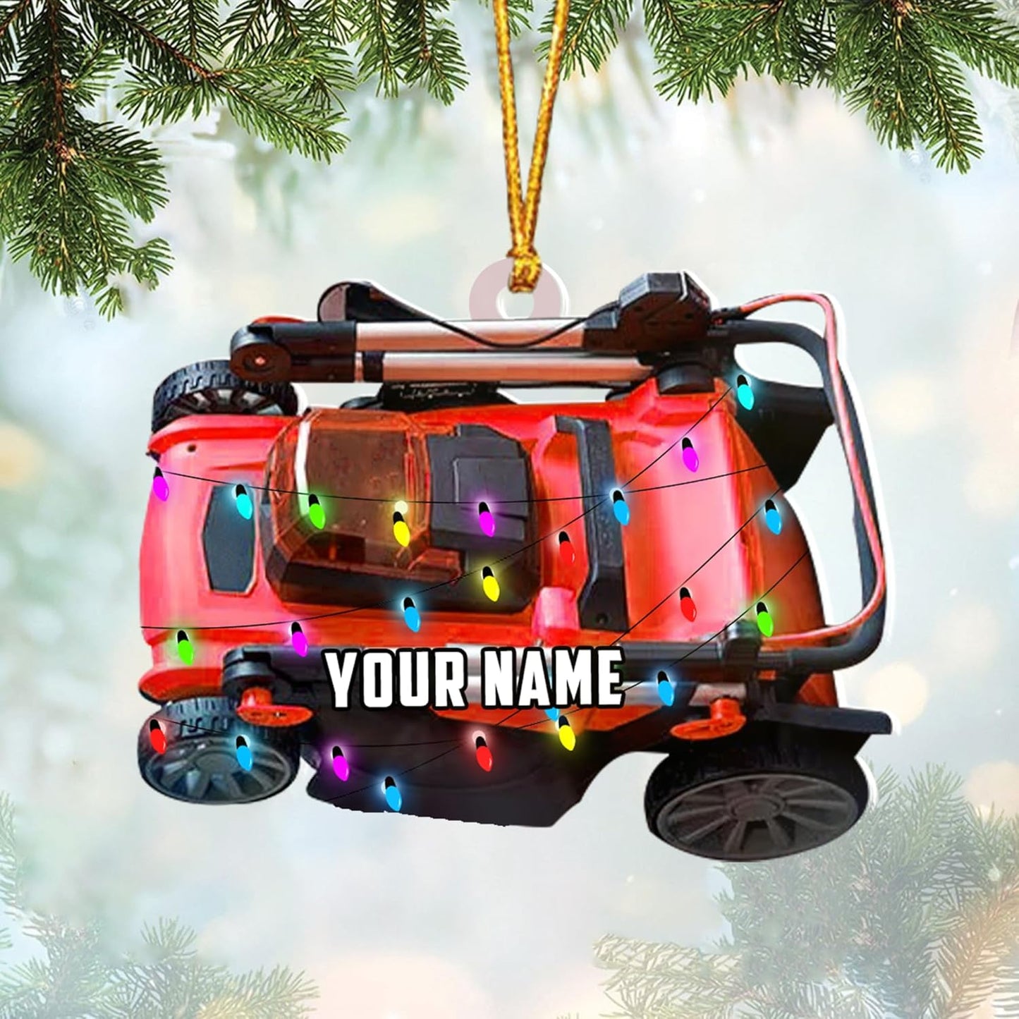 Personalized Lawn Mower Christmas Ornament | Custom Lawn Care Holiday Tree Decoration for Gardeners & Landscapers TG107