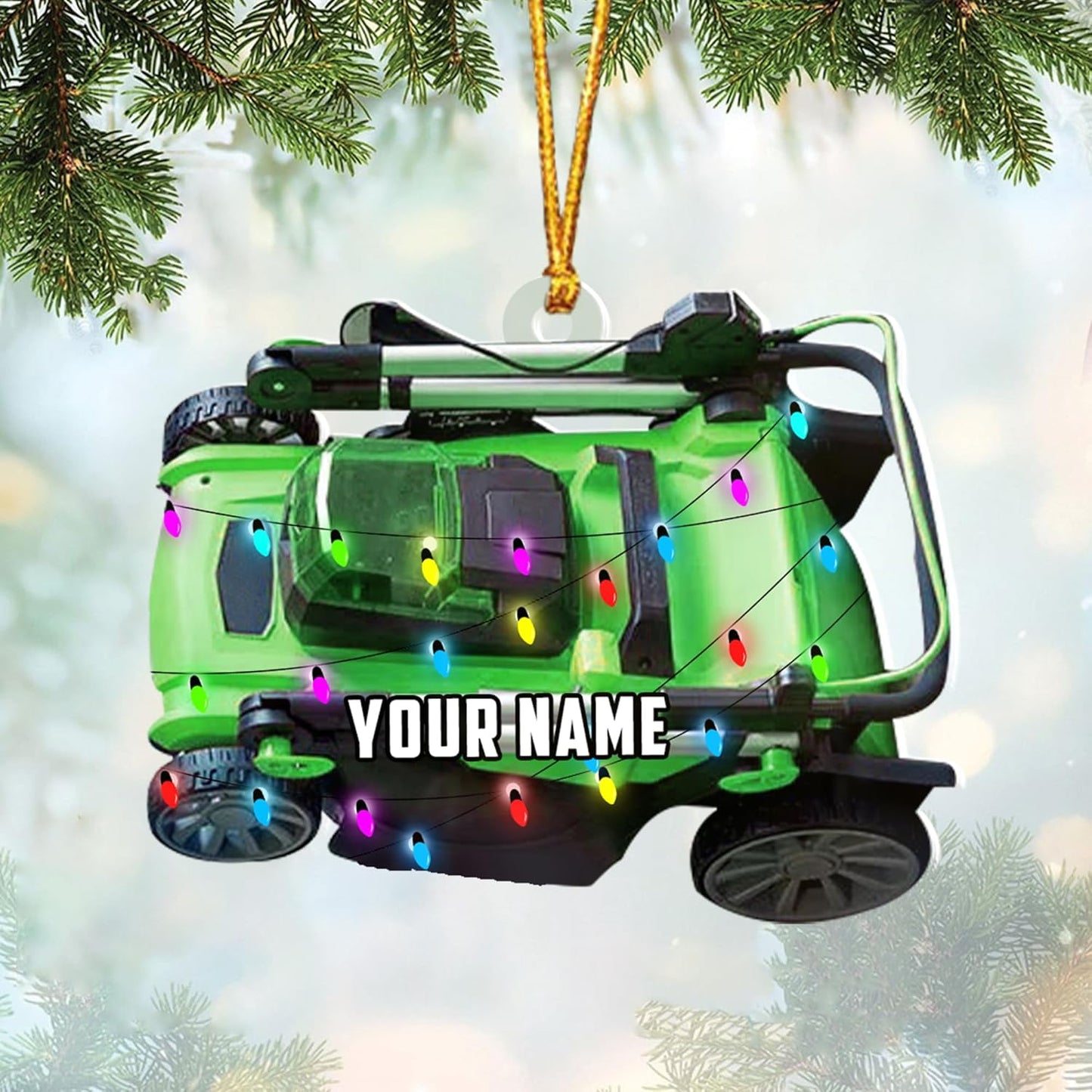 Personalized Lawn Mower Christmas Ornament | Custom Lawn Care Holiday Tree Decoration for Gardeners & Landscapers TG107