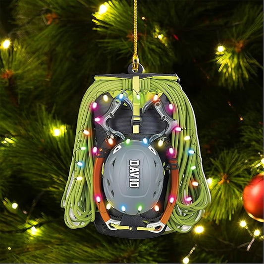 Custom Climbing Ornament - Custom Rock Climber Christmas Gift for Mountaineers LL14