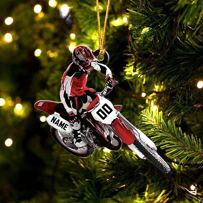 Personalized Dirt Bike Christmas Ornaments 2025 Custom Motocross Ornament Dirt bike Christmas Ornament N13