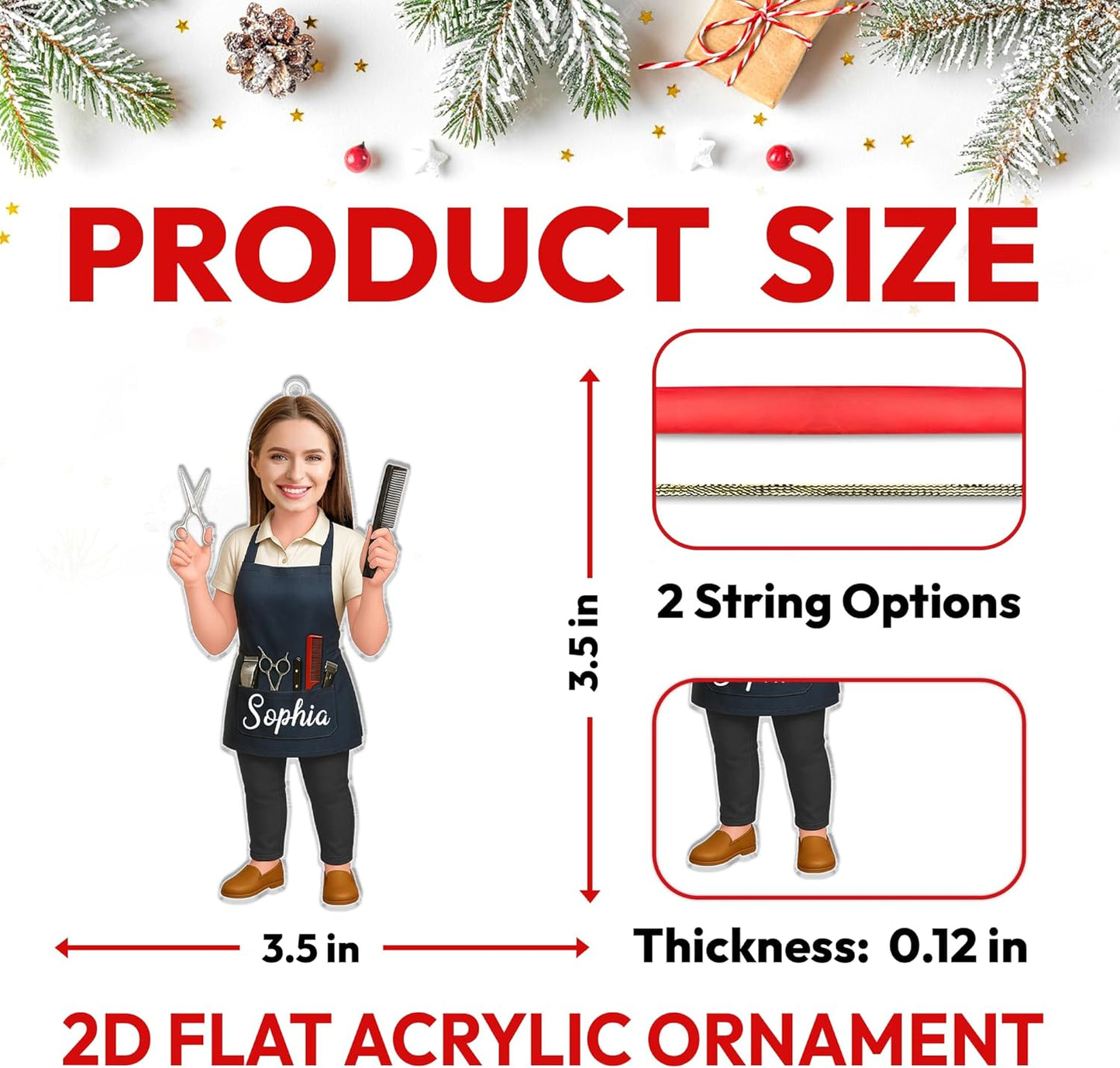 Personalized Hairdresser Name, Hair Stylist Ornament