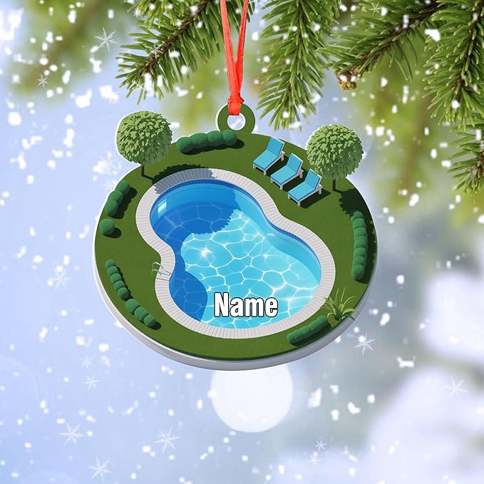 Custom Swimming Ornament - Swimmer Christmas Gift for Boys, Girls & Pool Lovers LL19