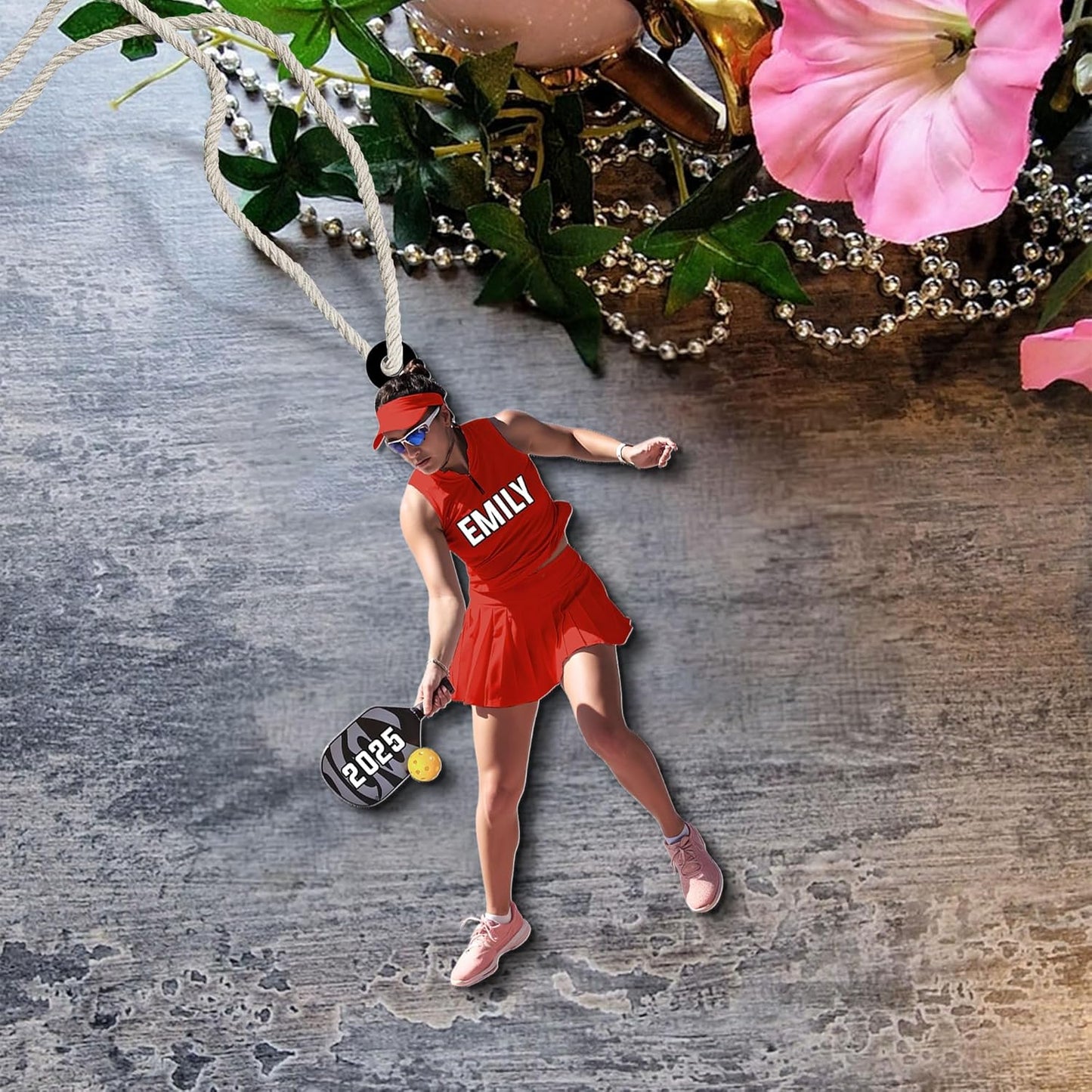 Custom Face & Name Pickleball Player Ornament – Pickleball Christmas Ornament Style 5