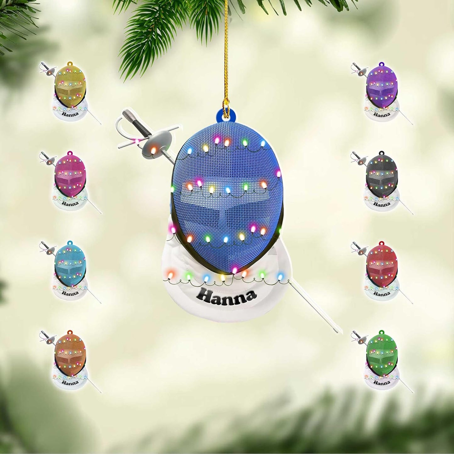 Personalized Fencing Christmas Ornament Christmas Tree Decor Gift for Fencer 2025 Fencing for Christmas Tree C07