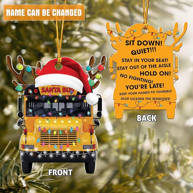 Customized School Bus Ornament - Bus Driver Christmas Gift L14