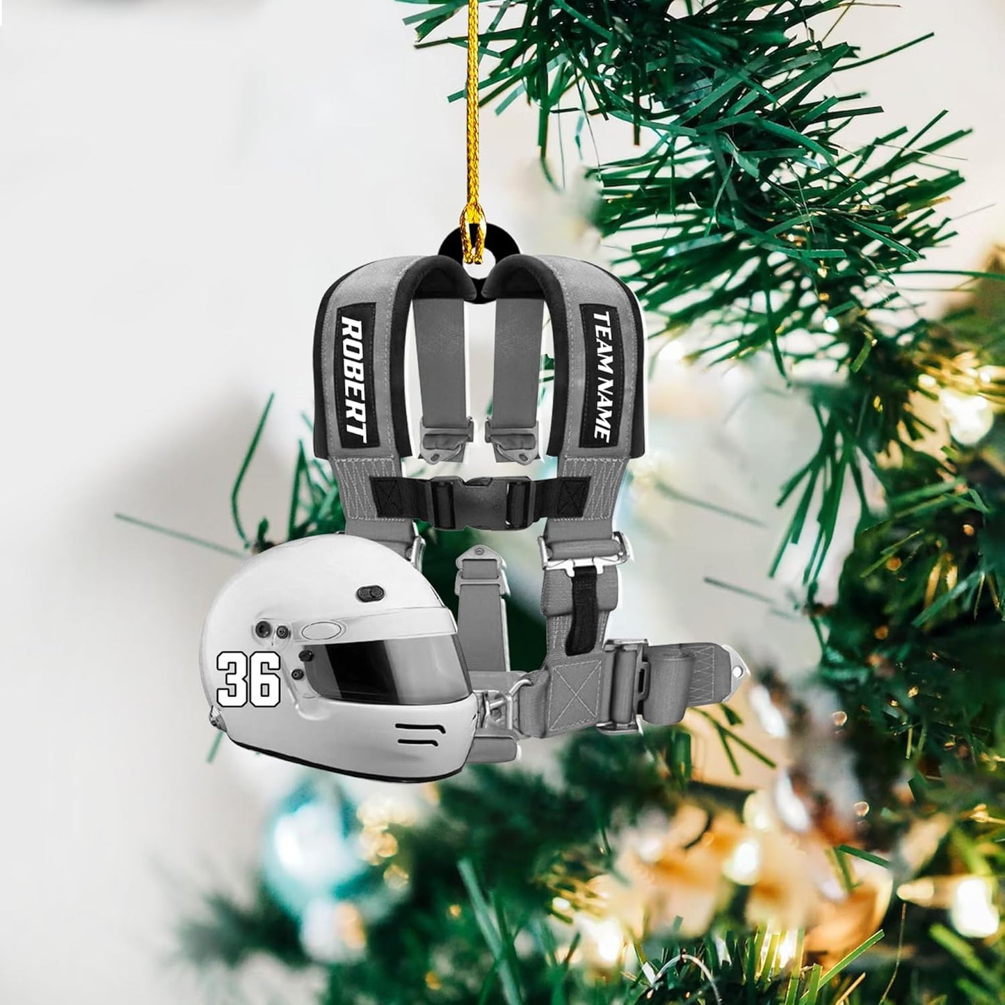 Personalized Race Car Christmas Ornament – Custom Acrylic Car Lover Gift, Racing Tree Decoration TR35