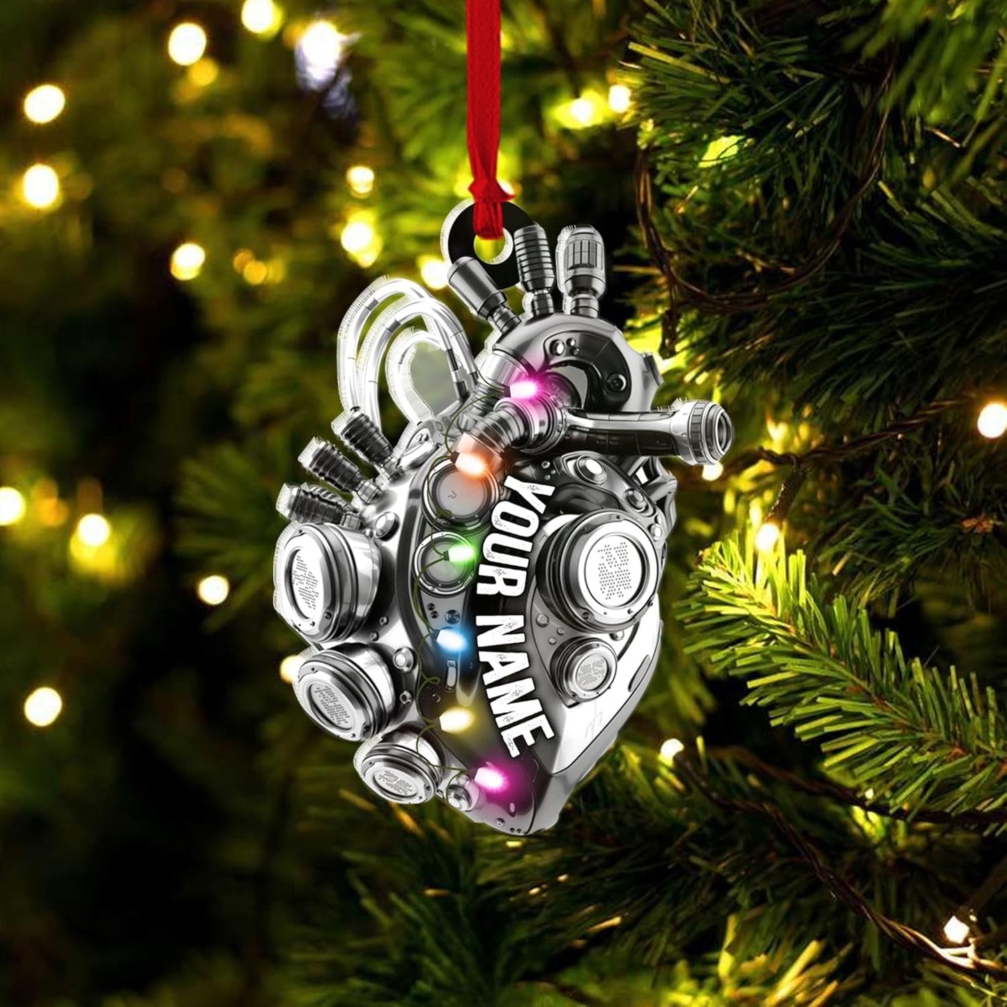 Custom Drag Racing Ornament – Personalized Hot Rod Engine Acrylic Christmas Decoration, Mechanic Gift for Car Lovers TDR10