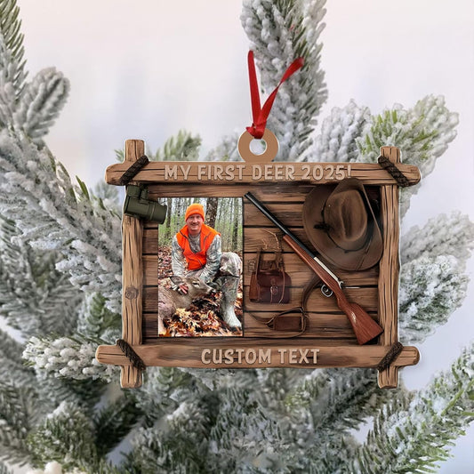 Personalized Hunting Ornament, Hunter Christmas Acrylic Ornament 2025 T06