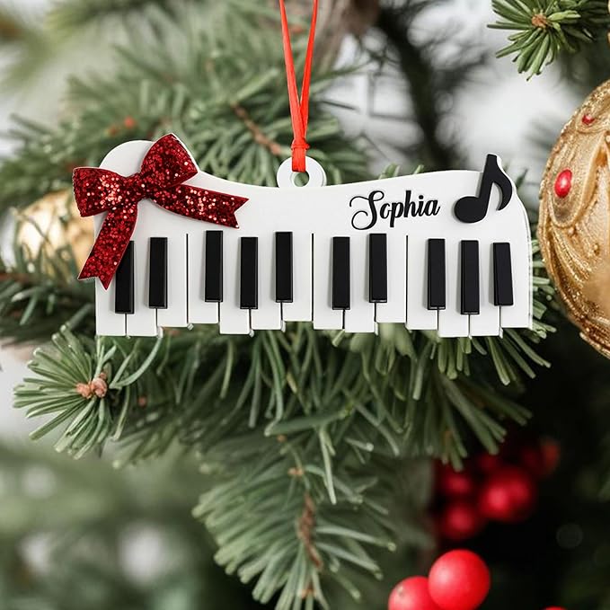 Custom Music Instrument Christmas Gift - Piano Ornament for Piano Lovers LL5