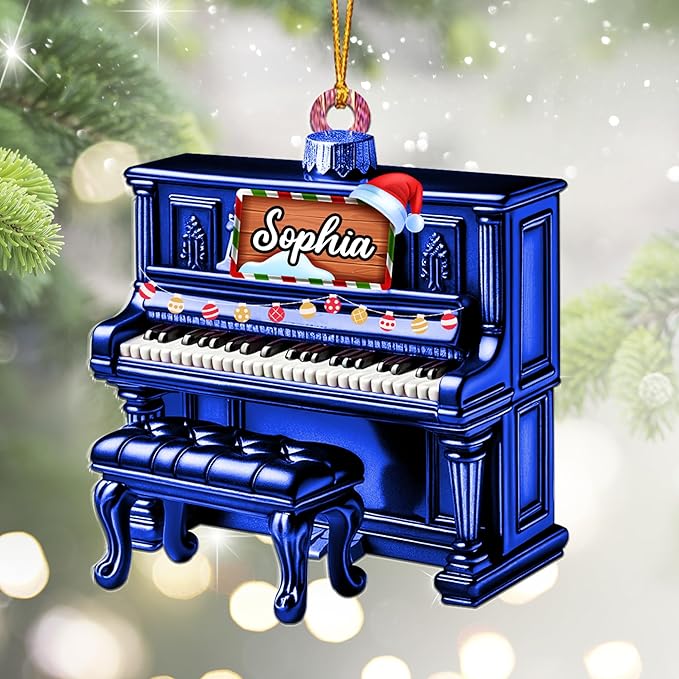 Customized Piano Ornament - Music Instrument Christmas Gift for Piano Lovers LL51