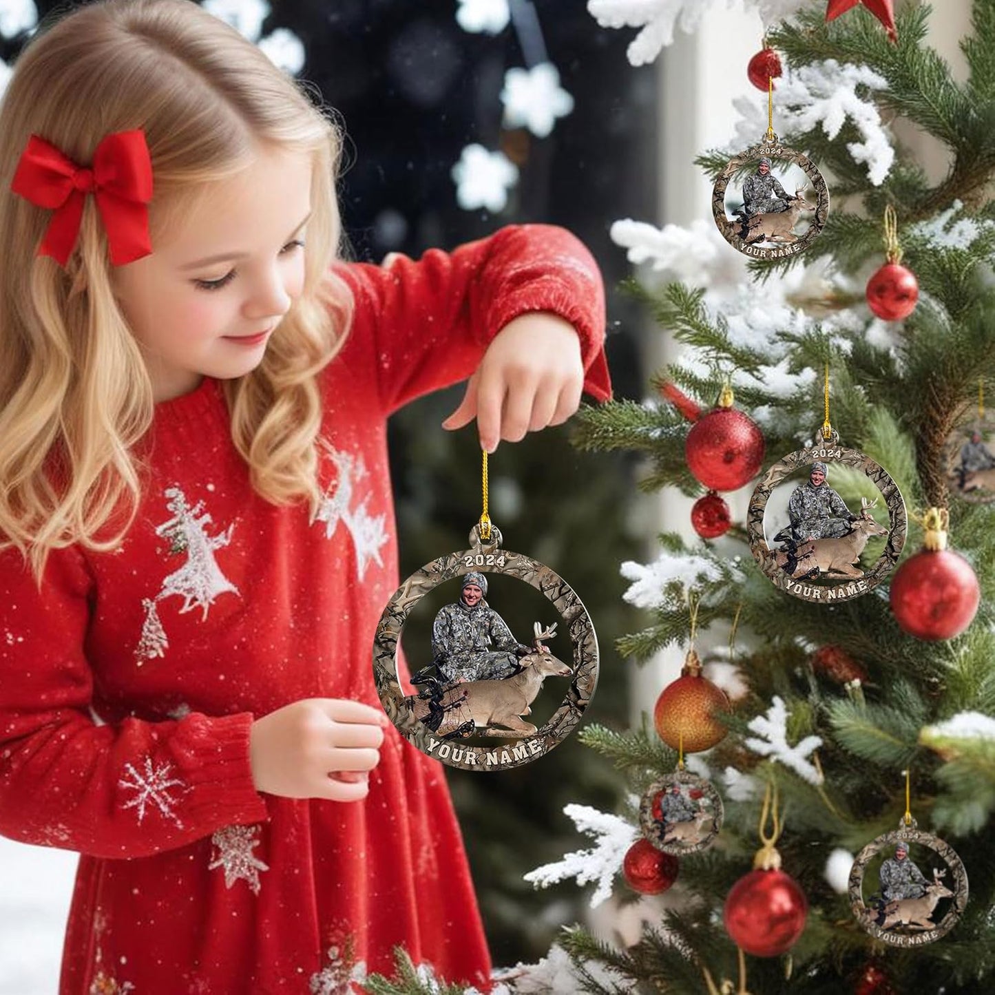 Personalized Hunting Ornament, Hunter Christmas Acrylic Ornament 2025 T01