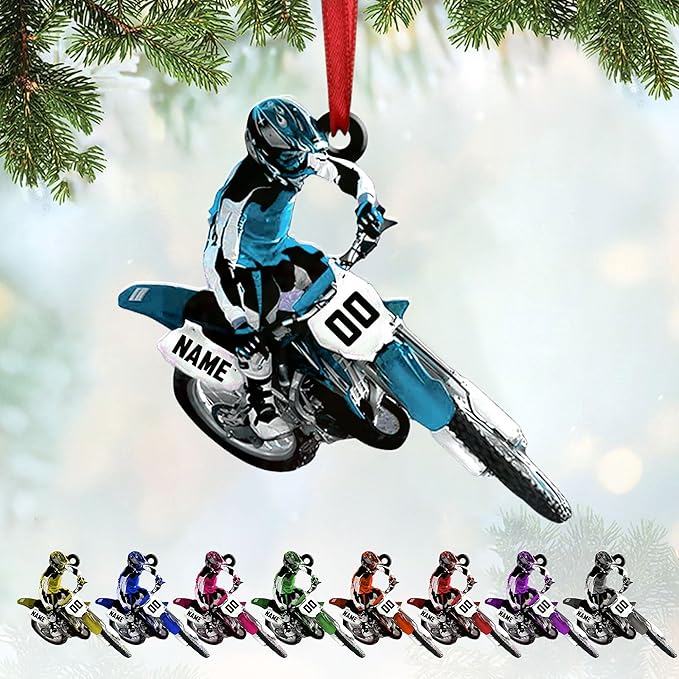 Personalized Dirt Bike Christmas Ornaments 2025 Custom Motocross Ornament Dirt bike Christmas Ornament N13
