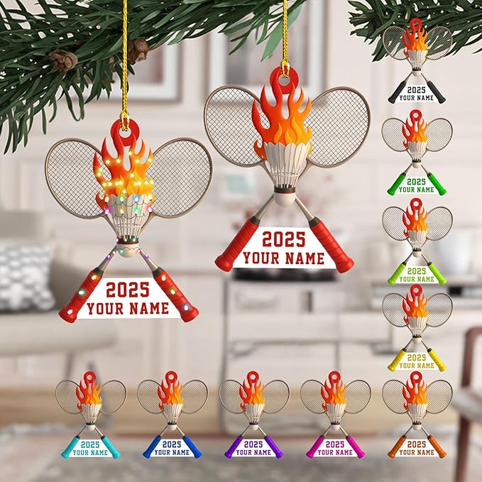 Pesonalized Christmas Gift for Badminton Players, Sports Lovers Badminton Ornament LL43